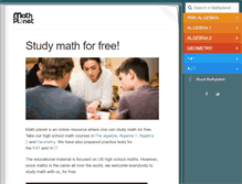 Tablet Screenshot of mathplanet.com